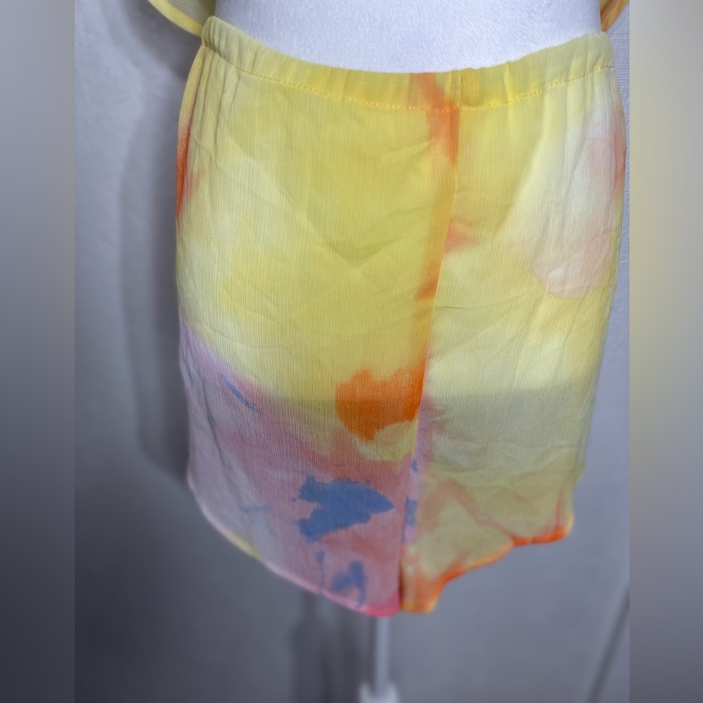 NWT Diane Von Furstenberg Sunset Pastel Tie-Dye 2 Piece Set Cami Shorts XXL - Picture 8 of 15